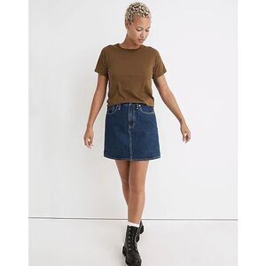 Madewell Curvy Denim High-Waist Straight Mini Skirt in Sunberry Wash Size 33